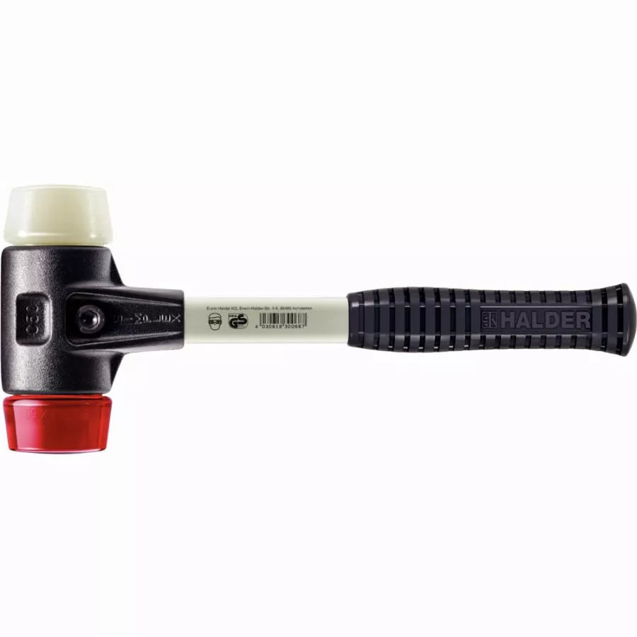 Maillet HALDER SIMPLEX plastique / nylon avec boîtier en fonte malléable renforcée et manche en fibre de verre - D=60 mm - 3768.060 Maillet HALDER SIMPLEX plastique / nylon avec boîtier en fonte malléable renforcée et manche en fibre de verre - D=60 mm - 3768.060