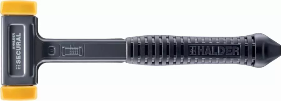 Maillet SECURAL - Plus, Tête et manche incassables fabriqués dans une seule et même pièce d’acier, embouts rectangulaires, avec extrémité de la poignée spéciale - L=30 mm / B=40 mm - 3380.140