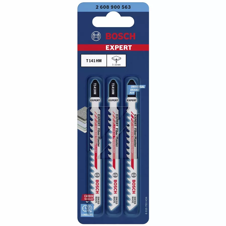 Carte 3 Lames Carbure Platre 100 mm BOSCH T141HM - 2608900563 Carte 3 Lames Carbure Platre 100 mm BOSCH T141HM - 2608900563