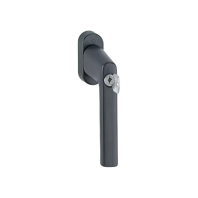 Poignée de fenêtre comdamnable à clé Hamburg - Carré 32-42 mm - Vis M5x45 + M5x50 - Noir mat - HOPPE - 11950560