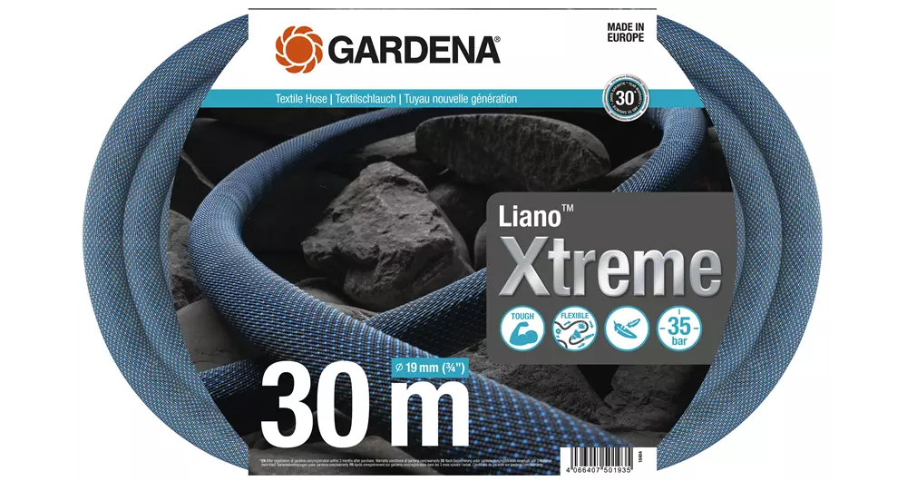 Tuyau Textile Hose Liano Xtreme 19 mm (3/4") - 30 m - GARDENA - 18484-20 Tuyau Textile Hose Liano Xtreme 19 mm (3/4") - 30 m - GARDENA - 18484-20
