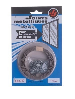 Joint de calfeutrage métallique inox JOURJON - larg.18 mm - Rouleau de 6mL - 050121