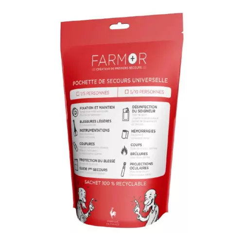 Pochette de secours 1/5 personnes FARMOR - POC 3250 PE Pochette de secours 1/5 personnes FARMOR - POC 3250 PE