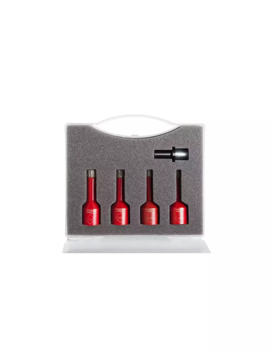 Kit Trépan Diamanté RUBI Mini Drygres – Diamètres 6, 8, 10, 12 Mm – Pour Perçage Carrelage, Grès, Marbre – Technologie Soudure Sous Vide