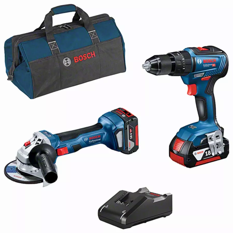 KIT 2 Outils BOSCH GSR/GWS/GKS/GSA/GST + 2 x batterie 18V 4.0Ah Li-Ion - 0615990M4A KIT 2 Outils BOSCH GSR/GWS/GKS/GSA/GST + 2 x batterie 18V 4.0Ah Li-Ion - 0615990M4A