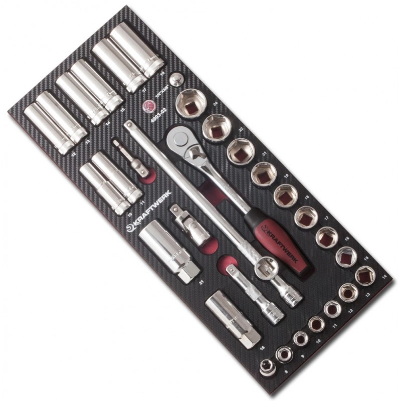 Coquille de douilles 3/8" EVA3 KRAFTWERK 32 pièces - 4903-02