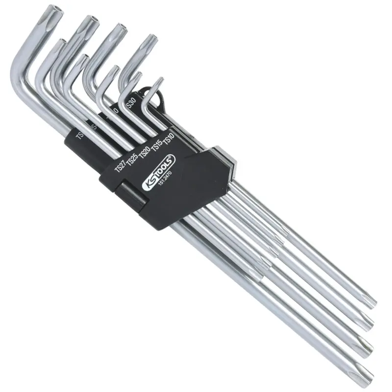 Jeu de 9 clés mâles 5 pans percées longues TS10 à TS50 - KS TOOLS - 151.2470