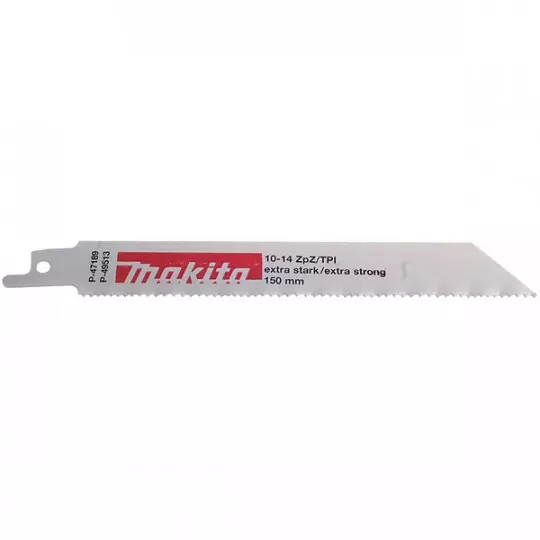Lame Bi-Métal toutes sortes de bois avec restes de métal, acier 2,5mm (palettes) Longueur utile 130mm, Qté 5 - MAKITA - P-47189 Lame Bi-Métal toutes sortes de bois avec restes de métal, acier 2,5mm (palettes) Longueur utile 130mm, Qté 5 - MAKITA - P-47189