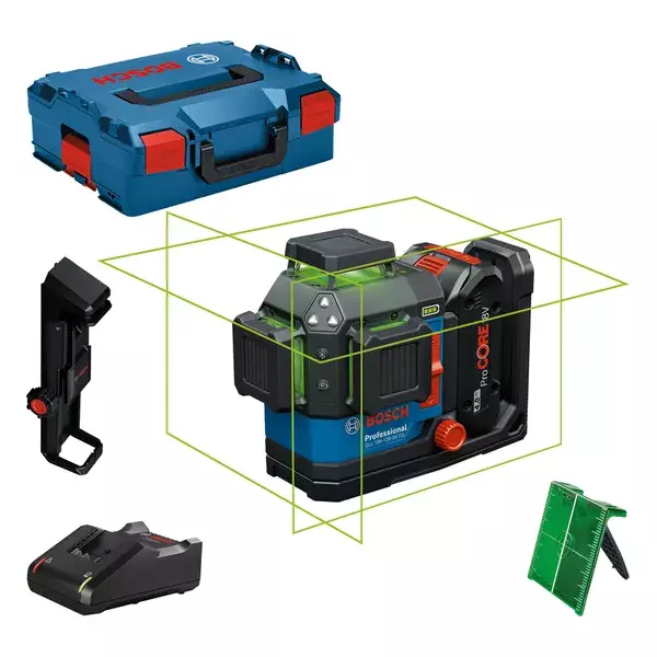 Laser lignes 3 plans GLL 18V-120-33 CG Professional avec cible laser dans L-BOXX 136 + 1 Batterie + 1 Chargeur - BOSCH - 601065100