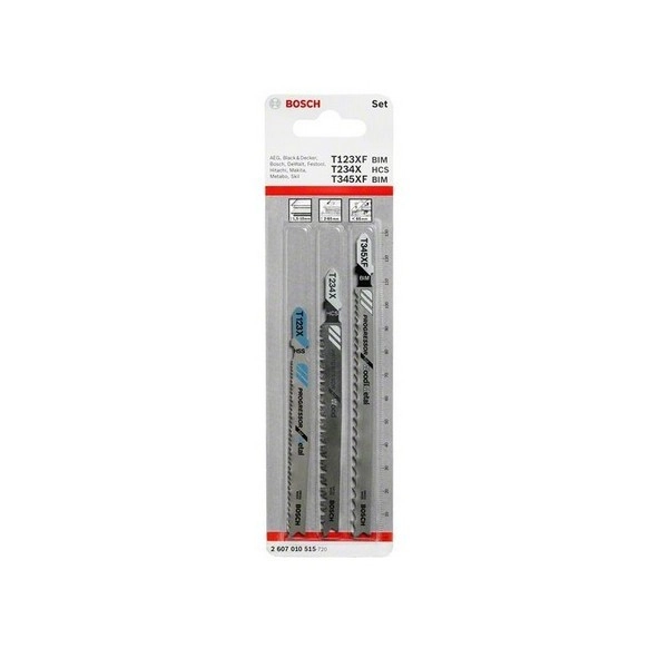 Carte de 3 Lames BOSCH Progressor Métal T123XF / Bois T234X / Bois et métal T345 XF - 2607010515