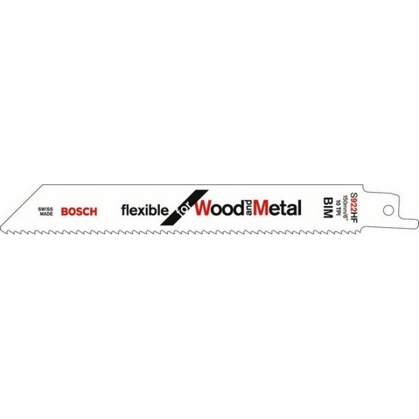 Carte de 5 Lames Bois BOSCH avec Métal  S922HF Bi-Métal - 2608656016