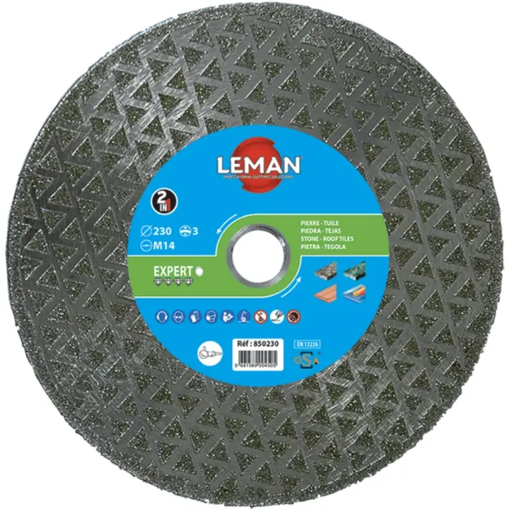 Disque diamant jante continue 125xM14 - hauteur 3 mm - multi matériaux - LEMAN - 850125