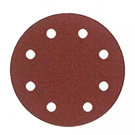 8 disques auto-agrippant corindon semi-vrac - D. 125 mm Gr. 80 - 8 trous pour bois et métaux - LEMAN - 12508.82