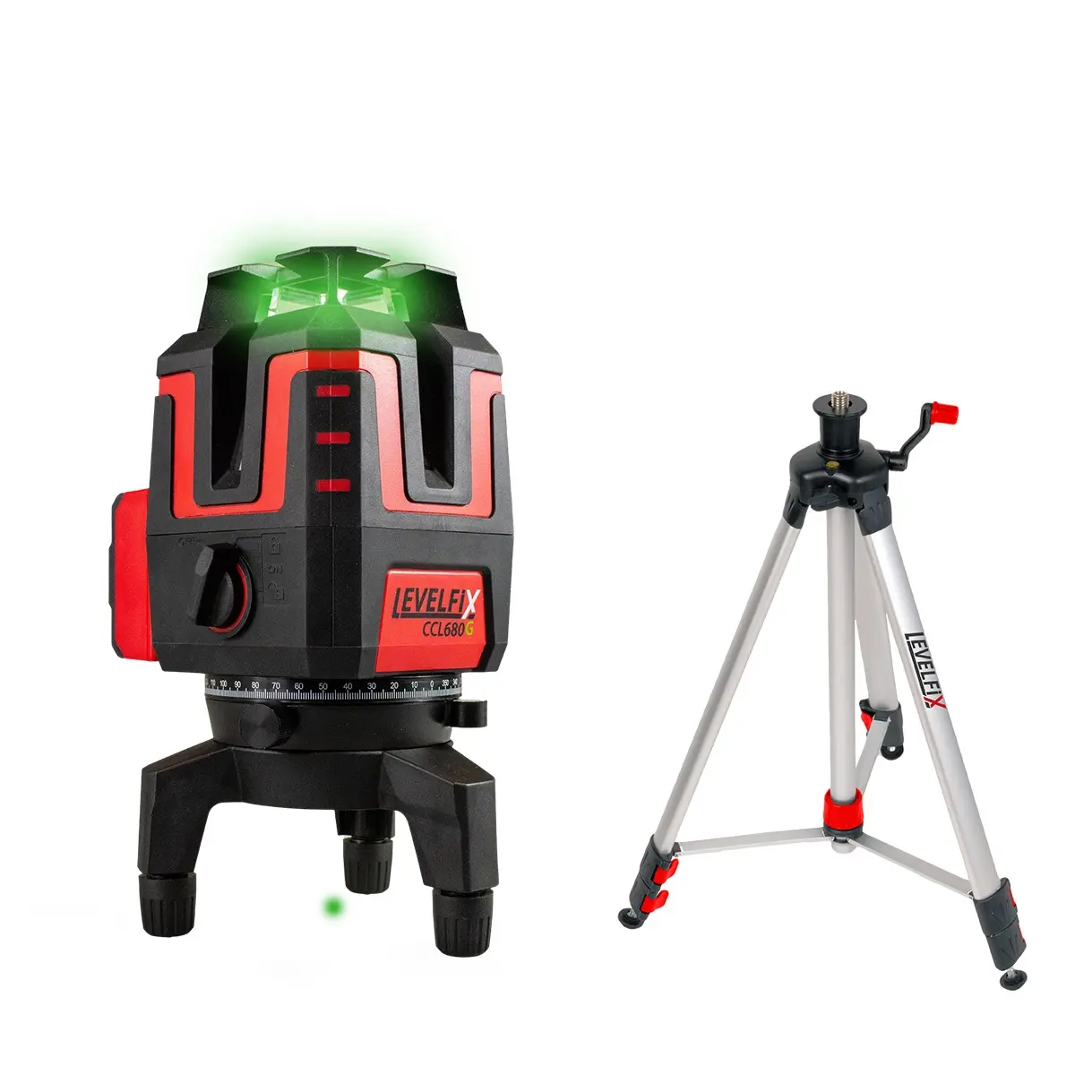 Levelfix CCL680G Laser 3D à ligne de cône - Set avec Trépied 1,5 m - NETIM - 556256