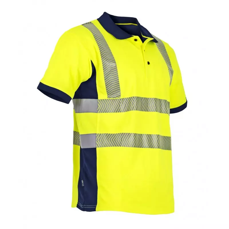 Polo manches courtes Vision haute visibilité, anti-UV - Jaune/Marine - T2 S - LMA - 9153 Polo manches courtes Vision haute visibilité, anti-UV - Jaune/Marine - T2 S - LMA - 9153