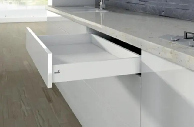 Tiroir HETTICH Arcitech P.650 H.94mm blanc sans coulisse - 9149306