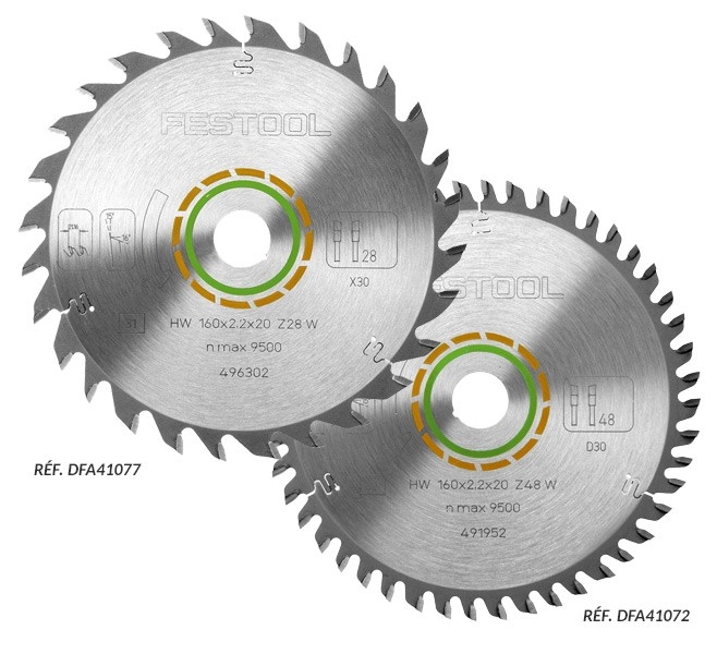 Lot de 2 lames de scie circulaire - bois - Ø160 mm - FESTOOL 