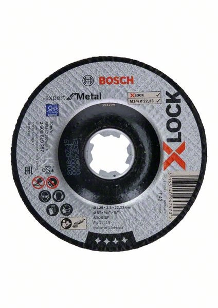 Disques Standard X-Lock Inox BOSCH 125x1 plat - Lot de 25 - 2608619262 Disques Standard X-Lock Inox BOSCH 125x1 plat - Lot de 25 - 2608619262