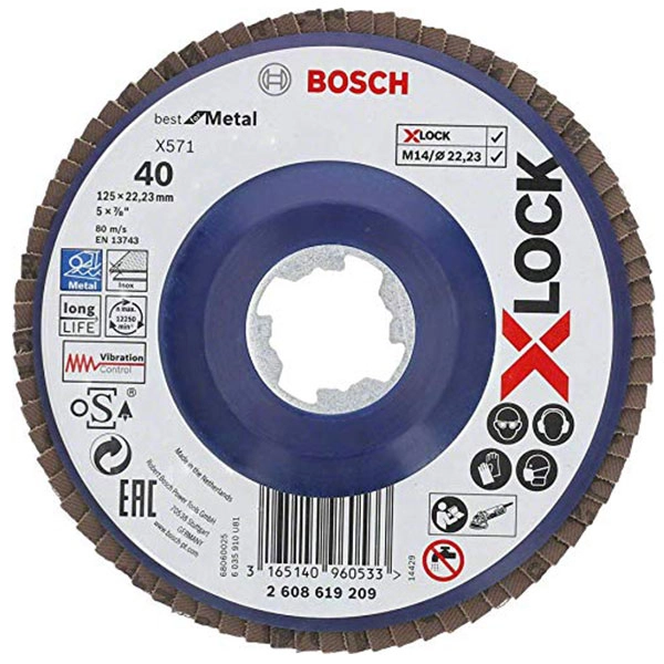 Disques X-Lock lamelle plat Best Metal BOSCH Ø125 Grain 80 - Lot de 10 - 2608619211