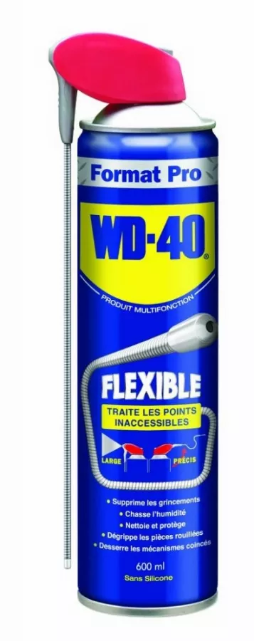 Aérosol WD40 avec flexible - Bombe de 600 ml - Lot de 6 - 33448