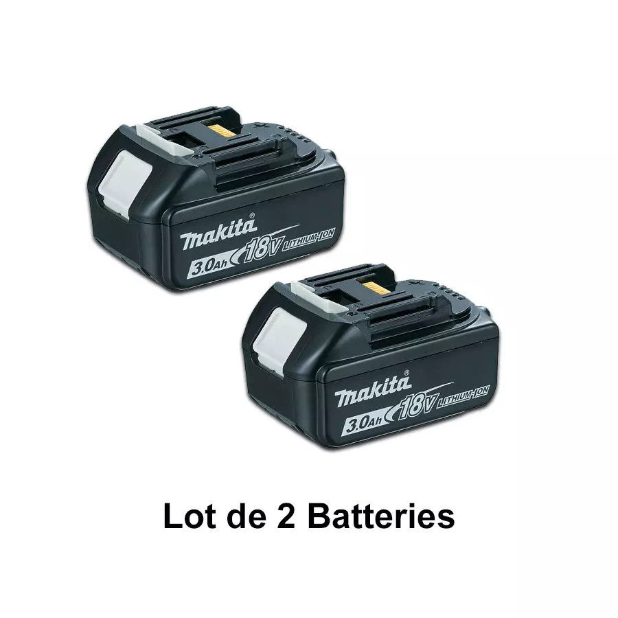 Lot de 2 batteries 18V 3.0 Ah BL1830 - MAKITA - 18V 3.0 Ah - BL1830 x 2