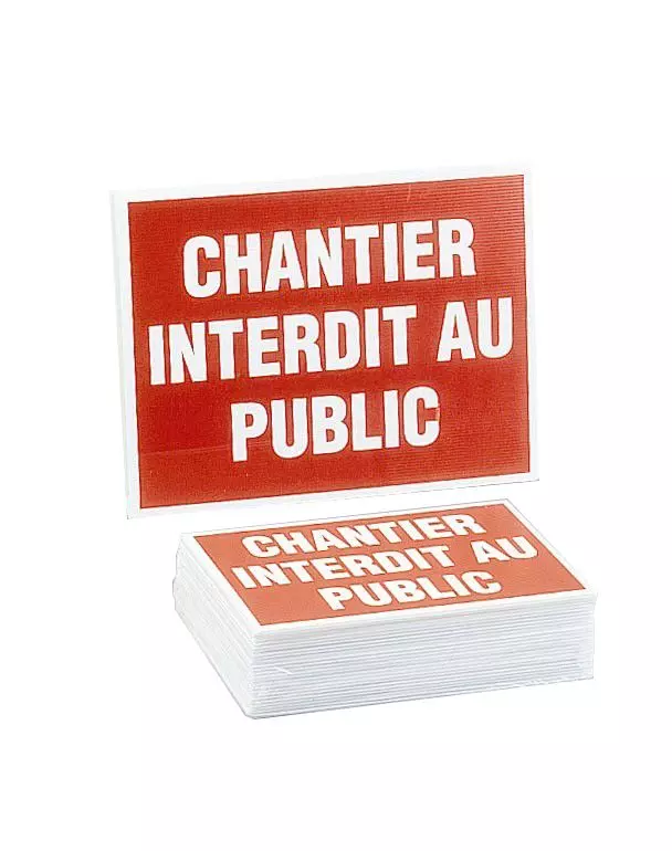 Lot de 25 panneaux Chantier interdit au public - 300 x 200 mm - NOVAP - 4306148