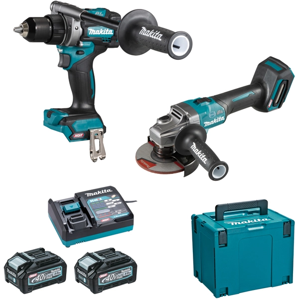 Ensemble de 2 machines 40 V max Li-Ion 4 Ah XGT (DF001G + GA005G) MAKITA - DK0124G201 Ensemble de 2 machines 40 V max Li-Ion 4 Ah XGT (DF001G + GA005G) MAKITA - DK0124G201