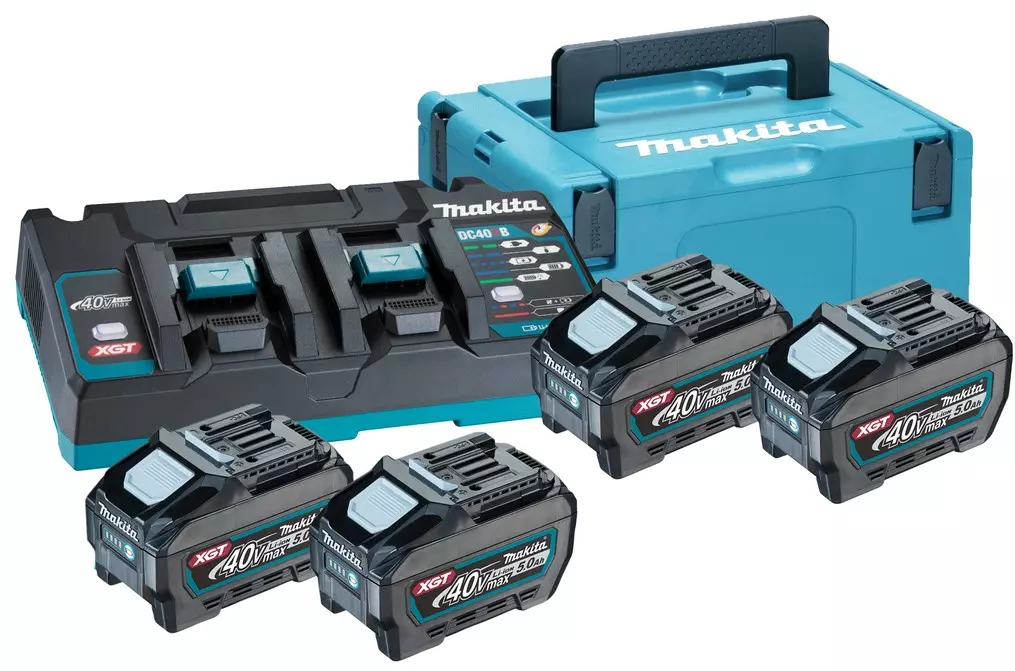 Makita 40V Li-ion MAX Set de 4 batteries 5.0Ah - Chargeur - Mbox - 191U42-2 Makita 40V Li-ion MAX Set de 4 batteries 5.0Ah - Chargeur - Mbox - 191U42-2