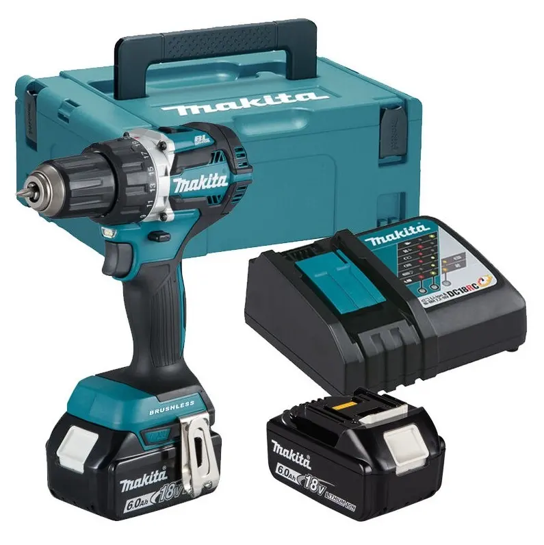 Perceuse 18V LXT 65Nm - MAKITA - avec 2 batteries 18V 6,0 AH - chargeur - MAKPAC - DDF484RGJ