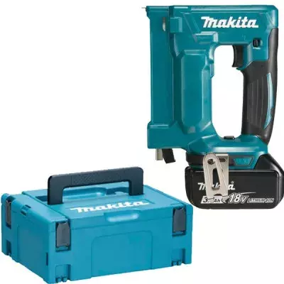 Agrafeuse 18 V LXT - 7/10 mm - MAKITA - 2 batteries 18V 3.0Ah - chargeur - MakPac - DST112RFJ Agrafeuse 18 V LXT - 7/10 mm - MAKITA - 2 batteries 18V 3.0Ah - chargeur - MakPac - DST112RFJ