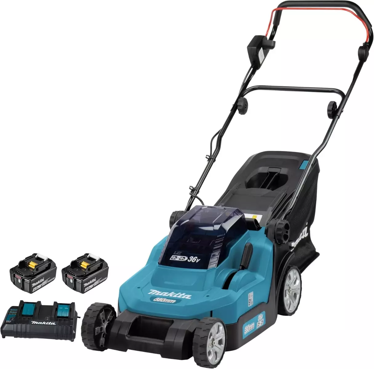 Tondeuse à gazon sans fil LTX 36V + 2 batteries 4,0 Ah + 1 Chargeur double rapide - 38 cm - 40 L - MAKITA - DLM382PM2 Tondeuse à gazon sans fil LTX 36V + 2 batteries 4,0 Ah + 1 Chargeur double rapide - 38 cm - 40 L - MAKITA - DLM382PM2