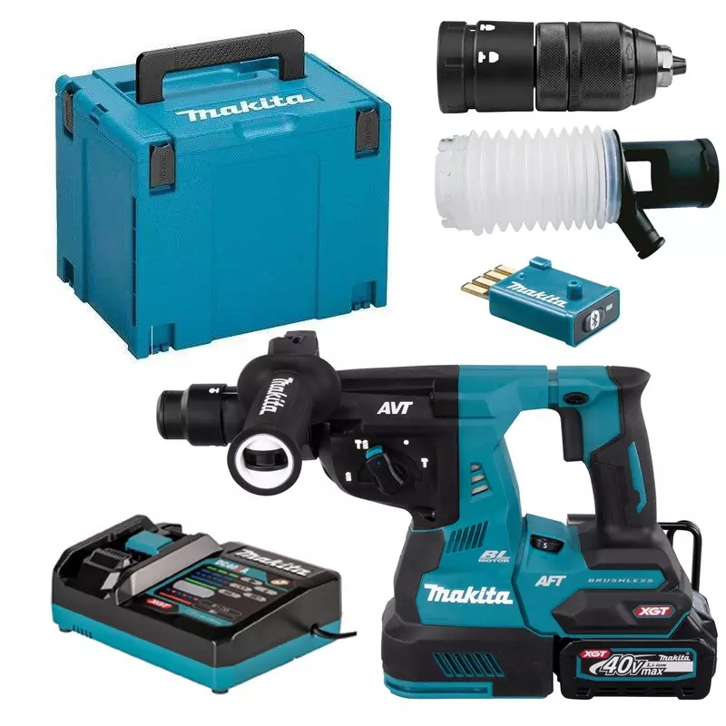 Perfo-burineur SDS-Plus 40 V max 28 mm - MAKITA - avec 1 batterie 40V 4.0Ah - chargeur - MakPac - HR002GM202 Perfo-burineur SDS-Plus 40 V max 28 mm - MAKITA - avec 1 batterie 40V 4.0Ah - chargeur - MakPac - HR002GM202
