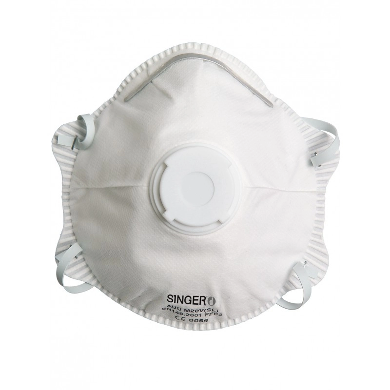 Demi-masque classique avec valve SINGER FFP2 NR D - Boîte de 10 pièces - AUUM20VSL