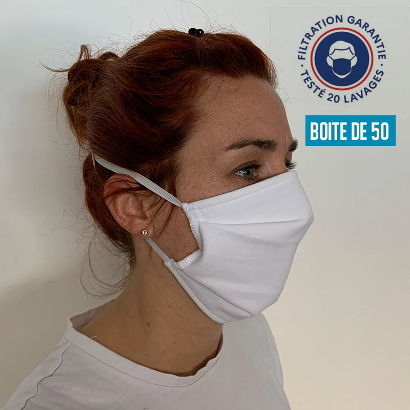 Masque tissu NEWIND - Coloris blanc - UNS1 AFNOR DGA