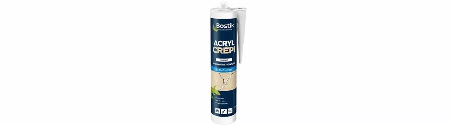 Mastic acrylique BOSTIK Acryl Crépi - Aspect granuleux pour joint de fissure - Cartouche 310 ml - 30612719