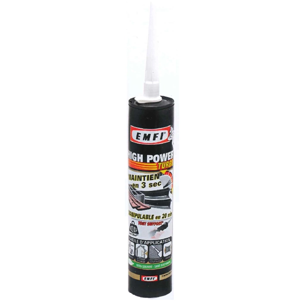 Mastic EMFI Tout support - A prise rapide - High Power Turbo - Cartouche 290 ml - Blanc - 75045BE001