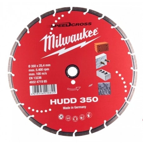 Disque diamant MILWAUKEE Speedcross HUDD Ø 350 mm - Lame universelle - 4932471985