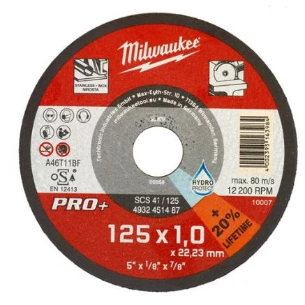 Disque à tronçonner Pro+-minces SCS 41/125 MILWAUKEE - 4932451487