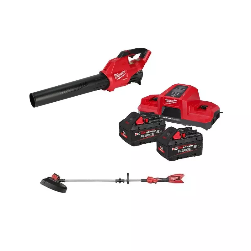  Souffleur et Coupe-bordures M - MILWAUKEE avec 2 batteries 18V 8.0Ah- 4933500229
