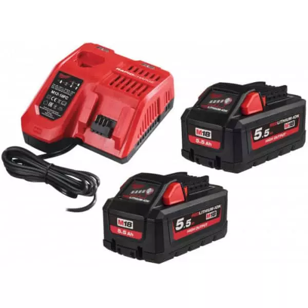 Kit 2 batteries + chargeur M18HNRG-552 NRG - MILWAUKEE - 4933464713