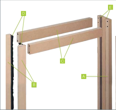 Kit huisserie MDF porte jusqu'à 120 mm FIBROTUBI - 61421202 Kit huisserie MDF porte jusqu'à 120 mm FIBROTUBI - 61421202