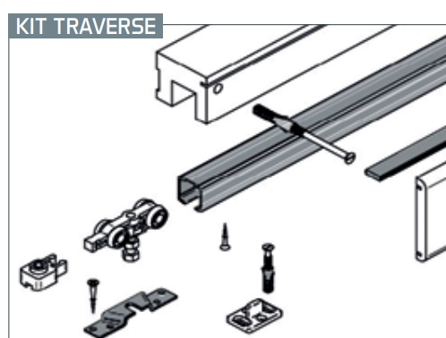 Système porte coulissante en applique Applisystem FIBROTUBI - Traverse 600-900 - 92030002