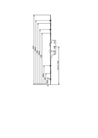 Serrure 2 pênes dormants Europa MR2 2150 mm FERCO - Axe 50 - 6-33188-02-0-1 