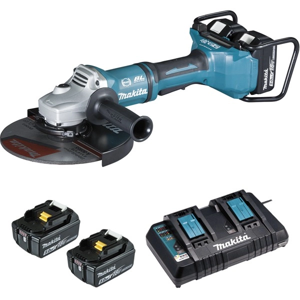 Meuleuse MAKITA mm - 36V - 2x18V Li-ion - 4 batteries 5Ah + 1 double chargeur rapide - DGA900ZKPT Meuleuse MAKITA mm - 36V - 2x18V Li-ion - 4 batteries 5Ah + 1 double chargeur rapide - DGA900ZKPT