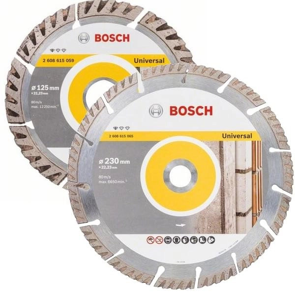 Lot 2 Disques diamant BOSCH 125 mm / 230 mm spécial maçon - 06159975H9