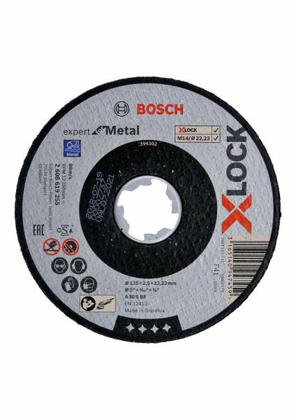 Disque Expert X-Lock Metal BOSCH 125x1.6 plat - 2608619254