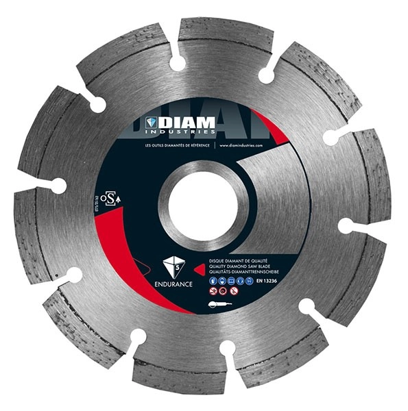Disque diamant D125/22,23 pour béton matériaux tendres et abrasifs - DIAM INDUSTRIES - TRA125/22
