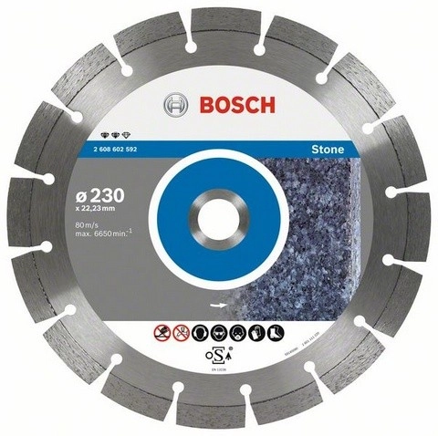 Disque EXPERT à tronçonner diamanté BOSCH Spécial Pierre et Béton armé 230X22.23 MM - 2608602592