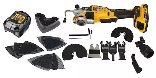 Multi-Cutter DEWALT Sans Fil 18V 2.0Ah Li-Ion Sans Charbons + 32 Accessoires Coffret T-STAK - DCS355D2 Multi-Cutter DEWALT Sans Fil 18V 2.0Ah Li-Ion Sans Charbons + 32 Accessoires Coffret T-STAK - DCS355D2