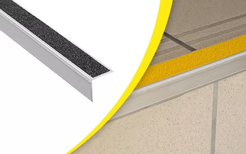 Nez de marche extérieur simple alu/PVC 39x23mm WATTELEZ antidérapant noir 30x3000mm - 810336N Nez de marche extérieur simple alu/PVC 39x23mm WATTELEZ antidérapant noir 30x3000mm - 810336N